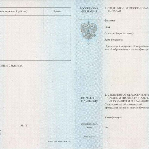 Диплом техникума 2014-2025