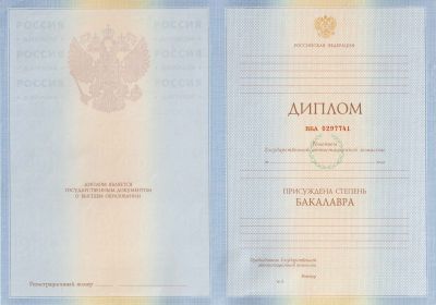 Диплом  ВУЗа с 2012 по 2013